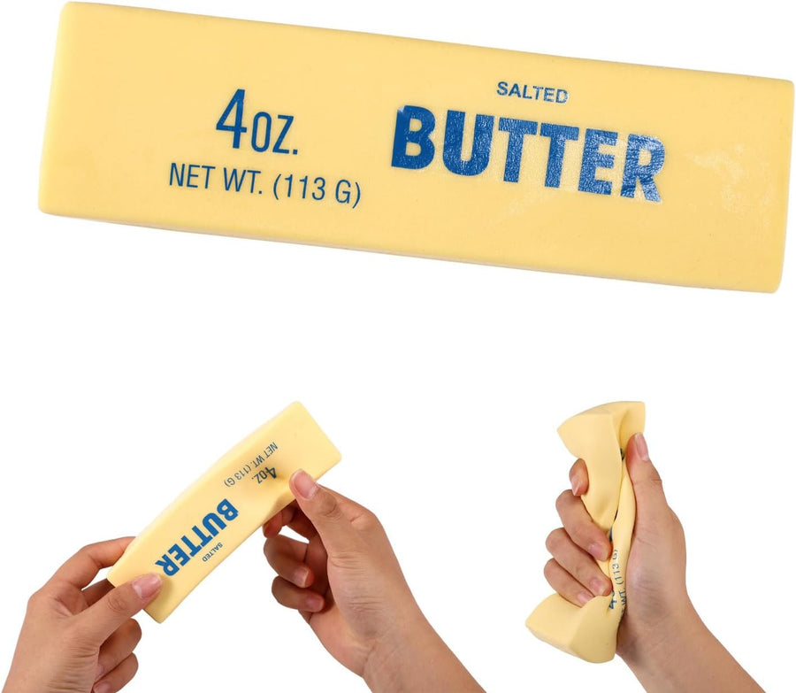 Butter Squeeze Squishy Toy, PU Material Butter Stick Slow Rising Squeeze Food Fidget Toy for Office School (Light Yellow) Z4