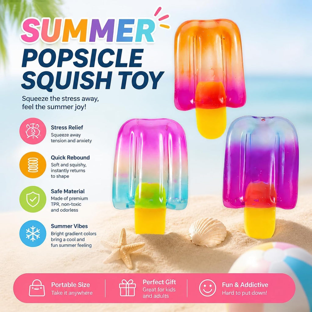 Ice Cream Squeeze Stress Relief Toy, Summer Sensory Stress Reduction & Anxiety Relief