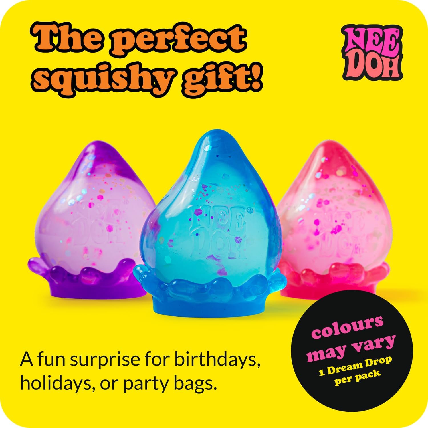 Schylling NeeDoh Dream Drop - Sensory Squeeze Toy with Dreamy Smooth Squeeze - 3" Tall - Color May Vary (Pack of 1)